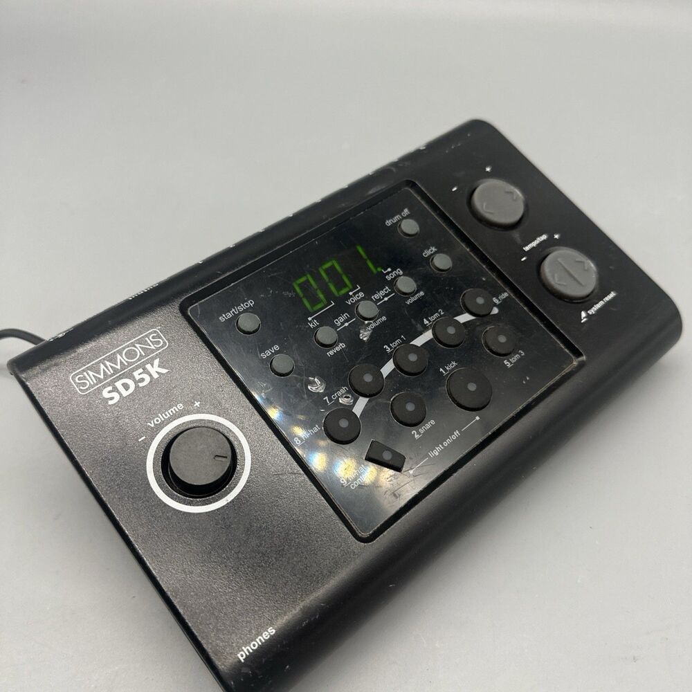 Simmons SD5K Electronic Drum Module Brain with Power Adapter Tested Works Clean